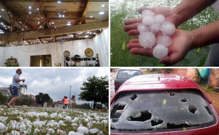 Granizo causou estragos e assustou moradores de Iguatemi