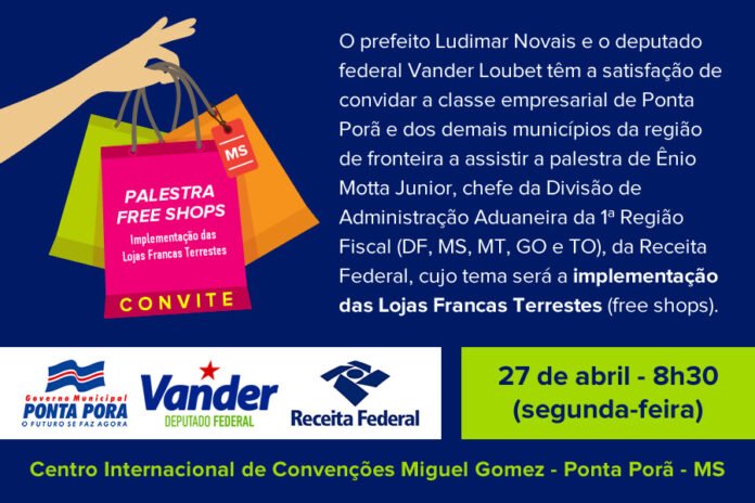 Palestra tratará da implementação dos free shops Palestra tratará da implementação dos free shops
