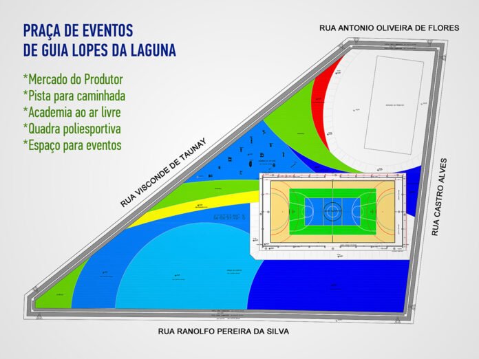 Projeto da praça prevê infraestrutura para eventos e práticas de esporte e lazer Projeto da praça prevê infraestrutura para eventos e práticas de esporte e lazer