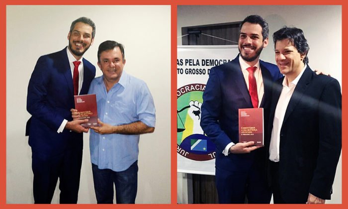 &Agrave; noite, Haddad prestigiou o lan&ccedil;amento do livro que tem como co-autor Tiago Botelho (professor da UFGD)
