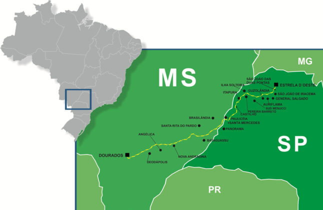 Ferrovia ligando Estrela d’Oeste (SP) e Dourados (MS)