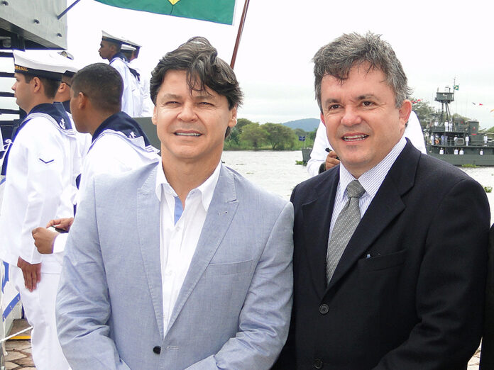 Paulo Duarte e Vander, em evento recente da Marinha em Corumbá