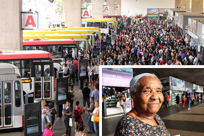 Rodoviária de Brasília; em destaque, Dona Maria (Foto: Mariana Ceratti/BM)