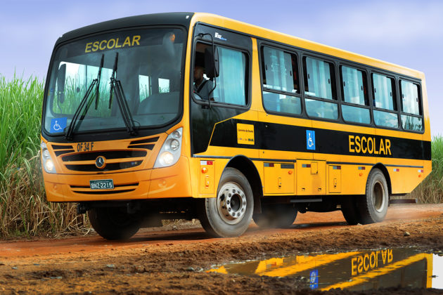 Modelo de ônibus entregue pelo Caminhos da Escola