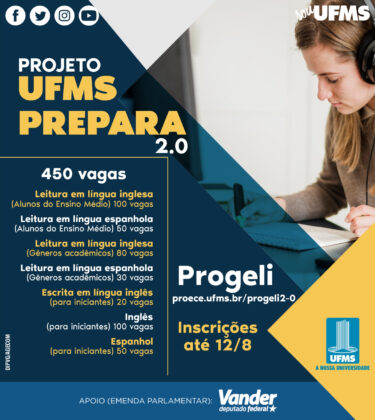 Com apoio de Vander, UFMS oferece cursos de línguas gratuitos para a população