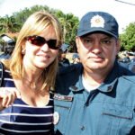 Roseli e o sargento Frete, na solenidade de formatura
