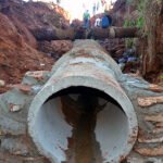 Terraplanagem ficou pronta e agora está sendo feita a drenagem