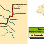 Traçado do projeto da ferrovia entre Estrela d'Oeste e Dourados