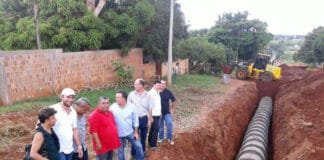 Vander, Sérgio, Luciney e Brito visitaram a obra, que já foi iniciada