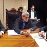 Vander, Puccinelli e o ministro César Borges durante a audiência