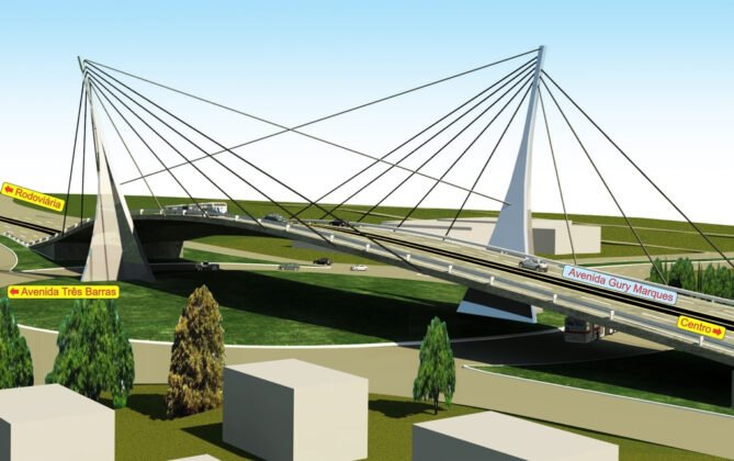 Projeto do viaduto na Avenida Costa e Silva, pr&oacute;ximo ao Est&aacute;dio Moren&atilde;o