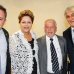 Bancada do PT-MS (Vander, Biffi e Delcídio) com a presidenta Dilma