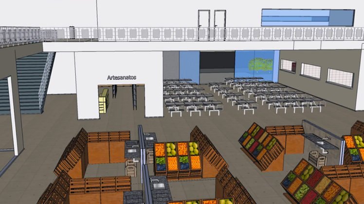 Vis&atilde;o geral interna do projeto do Mercado Escola