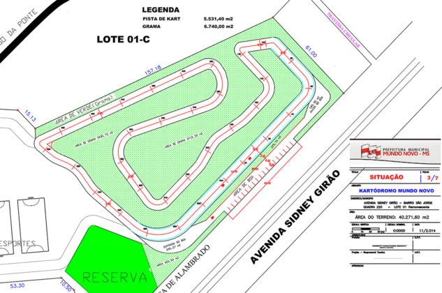 Projeto do Kart&oacute;dromo Municipal de Mundo Novo