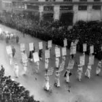 Marcha das sufragistas em Nova York, em 1913, pelo direito de as mulheres poderem votar.