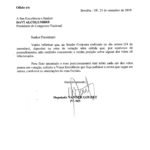 Ofício enviado por Vander ao presidente do Senado