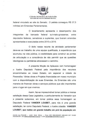 Vereador Robalinho parabenizou Vander por sua atua&ccedil;&atilde;o em prol de Parana&iacute;ba e de todo o MS