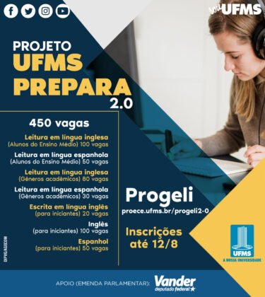 Com apoio de Vander, UFMS oferece cursos de l&iacute;nguas gratuitos para a popula&ccedil;&atilde;o