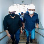 Deputado Vander e reitor Turine vistoriam obra do Mercado Escola e discutem novos projetos
